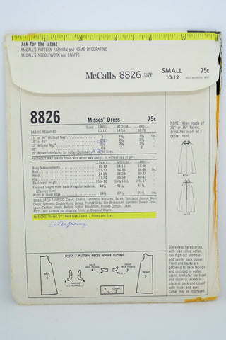 1960s McCalls 8826 Muu Muu Sewing Pattern