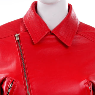 Michael Hoban North Beach Leather Vintage Red Bomber Jacket