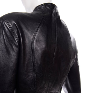 1980s Michael Hoban North Beach Leather Vintage Black Jacket fitted