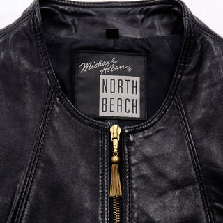 Michael Hoban North Beach Leather Vintage Black Jacket zip front