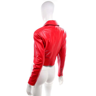 Cherry Red Michael Hoban North Beach Leather Vintage Bomber Jacket