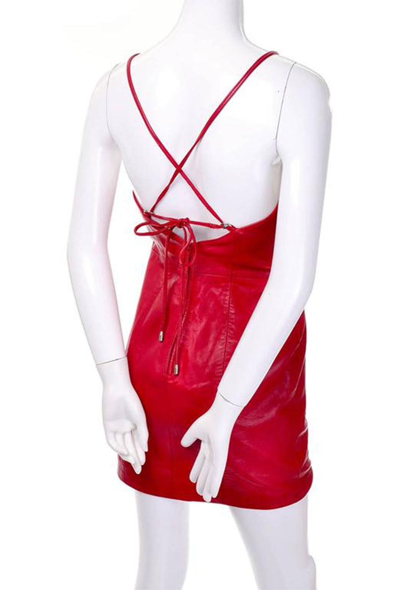 Michael Hoban North Beach Red Leather Bodycon Mini Dress Size 6 Modig Michael Hoban North Beach Red Leather Bodycon Mini Dress Size 6 Modig
