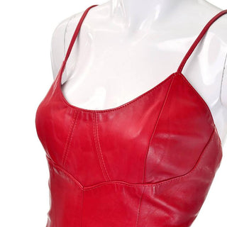 Michael Hoban North Beach Red Leather Mini Dress Size 6