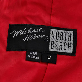 Michael Hoban North Beach Red Leather Mini Dress 6
