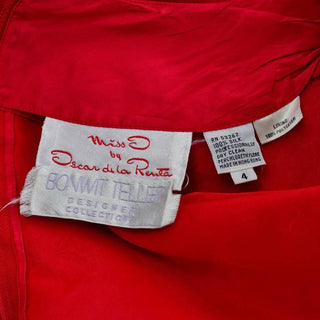 Miss O by Oscar de la Renta red silk vintage dress
