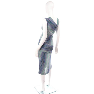 Missoni Metallic Stretch Knit Dress w/ Asymmetrical Striped Design 6/8