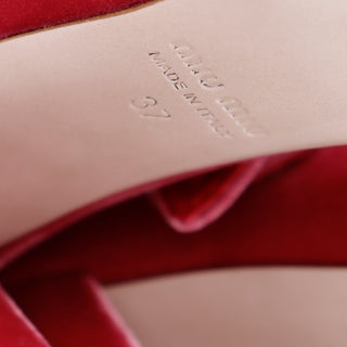 2017 Miu Miu New Pink Velvet Mary Jane Shoes w Pearl Buckles & Block Heels Italy