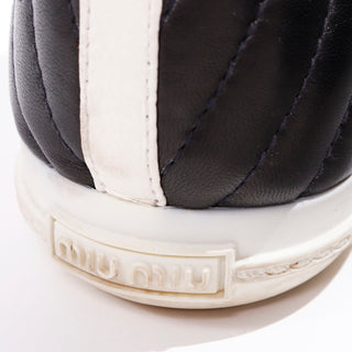 Miu Miu Red White & Black Pointed Toe High Top Nappa Biker zipper Sneakers 41 