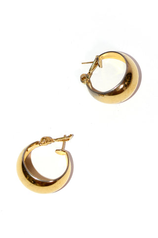 Monet Vintage pierced Gold tone hoop earrings