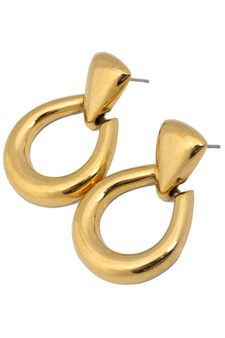 Monet Vintage Earrings Pierced Gold Door Knockers