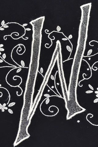Rare Vintage Black Handkerchiefs Monogrammed W