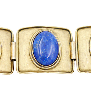 1980s Morita Gil Chile Vintage Bracelet With Lapis Cabochons Chilean Jewelry