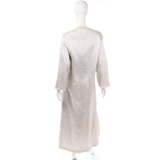Vintage Moroccan Silver Metallic Caftan Dress 1960s