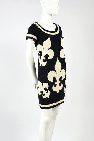 1980's Franco Moschino Fleur de Lis Shift Dress