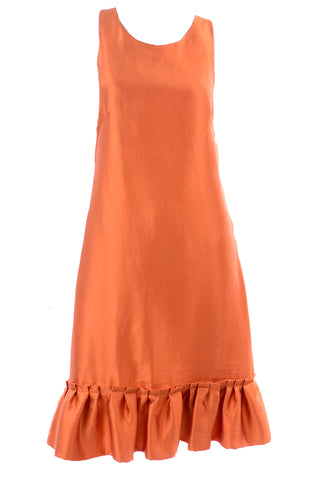 Moschino sleeveless silk orange tent dress