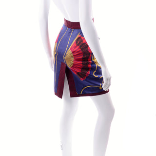 ON HOLD / 1990s Moschino Nautical Print Mini Skirt w/ Fans & Vines