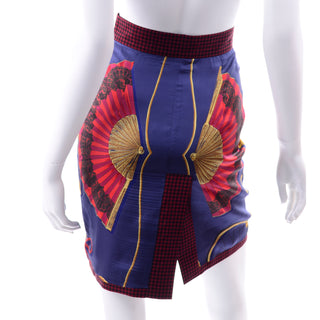 ON HOLD / 1990s Moschino Nautical Print Mini Skirt w/ Fans & Vines