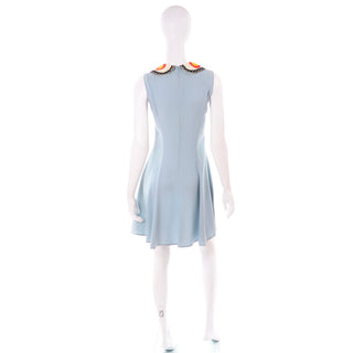 ON HOLD / 1990s Franco Moschino Sleeveless Blue Silk Butterfly Dress