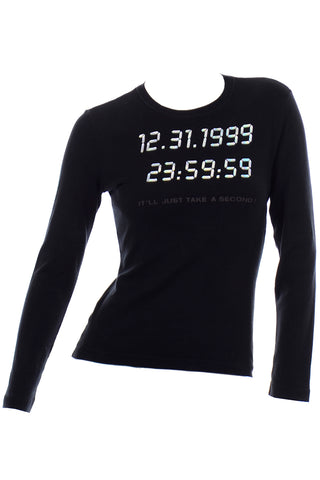 vintage Moschino 1999 Y2K Long Sleeve Black Shirt