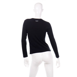 vintage Moschino 1999 Y2K Long Sleeve Black Shirt Top