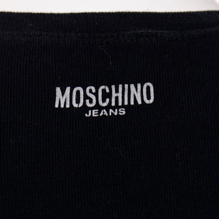vintage Moschino 1999 Y2K Long Sleeve Black Shirt Rare 90s