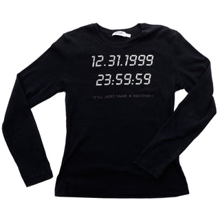 1990s vintage Moschino 1999 Y2K Long Sleeve Black Shirt