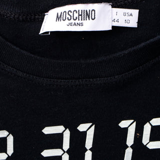 Rare 90s Top vintage Moschino 1999 Y2K Long Sleeve Black Shirt