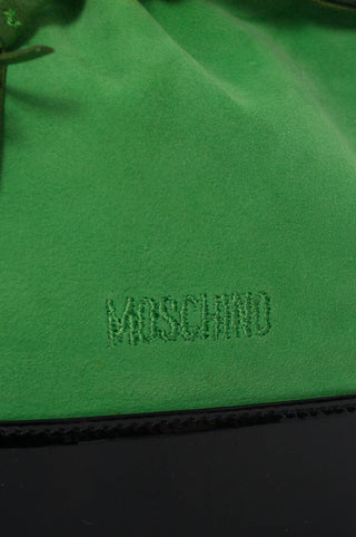 Vintage Moschino bag green suede drawstring handbag SOLD - Dressing Vintage
