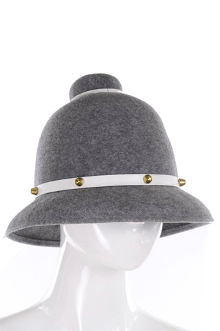 Mr. John Classic Vintage Grey Felt Hat Military Style