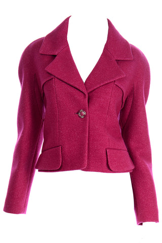 2018 Chanel Jacket New With Tags Raspberry Pink Cropped Blazer