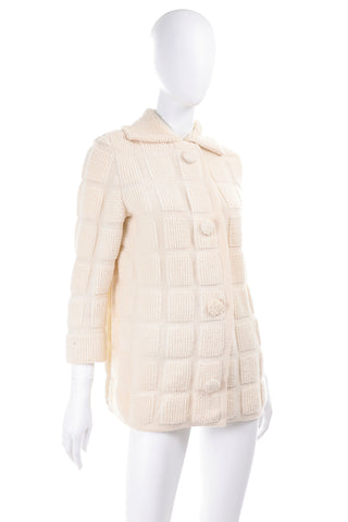 Nannette International Ltd. Cream Textured Merino Wool Sweater Size Large