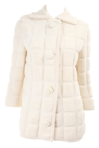 Nannette International Ltd. Cream Textured Merino Wool Sweater Size Large