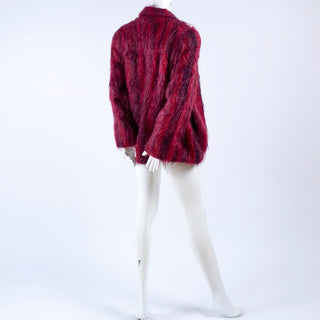 Vintage Hand Woven Coat in Red Mohair