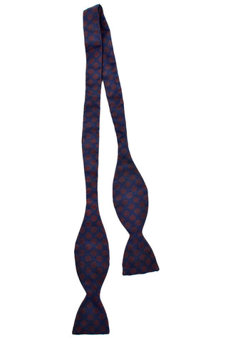 Vintage navy blue floral bow tie