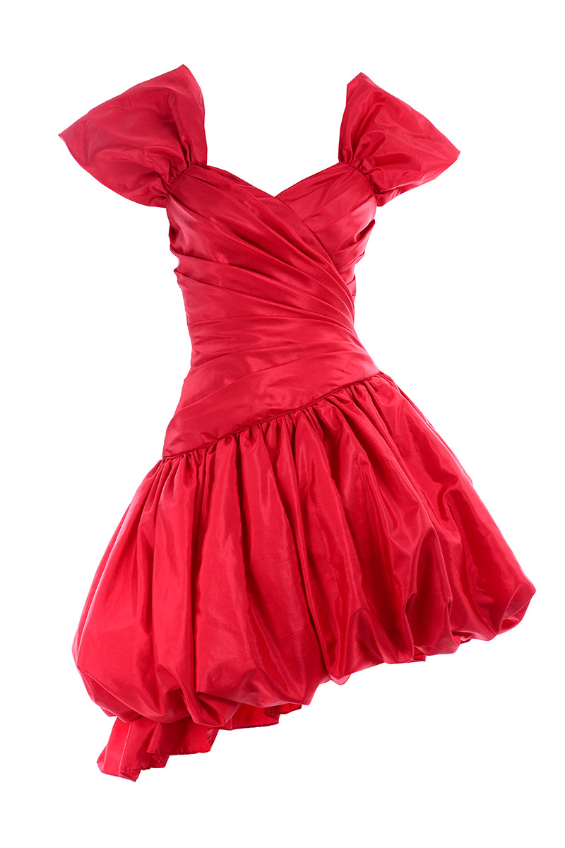 Neiman Marcus Red Satin Vintage 1980s Party Dress W Poof skirt Modig Neiman Marcus Red Satin Vintage 1980s Party Dress W Poof skirt Modig