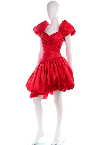 80s Vintage Red Evening Dress 1980s