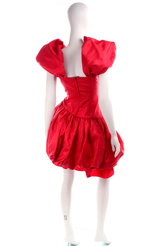 1980s Neiman Marcus Vintage Red 80s Dress