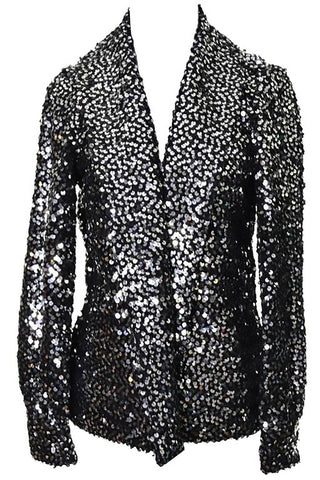 Silver Sequin vintage 1970's jacket blazer