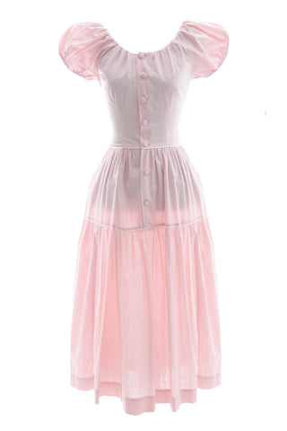 Pink vintage dress Nelly Don 1960's cotton white piping – Modig