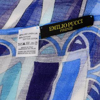 Emilio Pucci Deadstock Linen Scarf With Box Made in Italy New