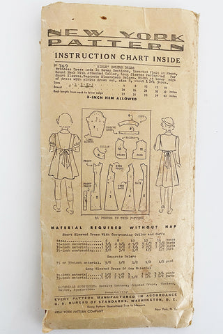 1930s New York 769 Rare Vintage Sewing Pattern dress & bolero