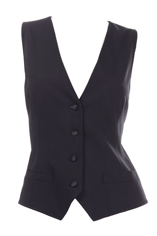 Dolce & Gabbana New With Original Tags Black Tuxedo Vest w Purple Leopard Back
