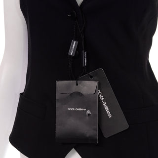 Dolce & Gabbana New With Original Tags Black Tuxedo Vest w Purple Leopard Back Deadstock Clothing