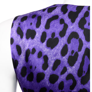 Dolce & Gabbana New With Original Tags Black Tuxedo Vest w Purple Leopard Back designer