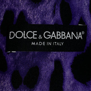 Dolce & Gabbana New With Original Tags Black Tuxedo Vest w Purple Leopard Back Made in Italy