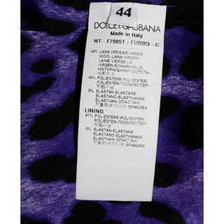 Dolce & Gabbana New With Original Tags Black Tuxedo Vest w Purple Leopard Back Italy