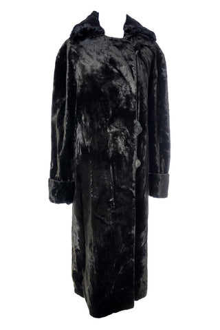 1900's Vintage Victorian Faux Sealskin Coat New York Cloak Suit House - Dressing Vintage