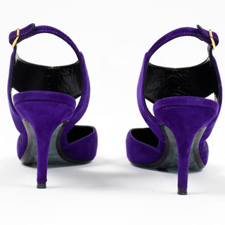 Nicholas Kirkwood Shoes Purple Suede Pointed Toe Slingback Heels with original box 37