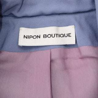 1980s Albert Nipon Vintage Periwinkle Blue Skirt & Jacket Suit  Pearl Nipon