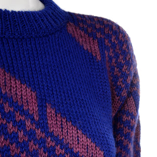 Vegetable Dyed Blue & Purple Wool Sweater